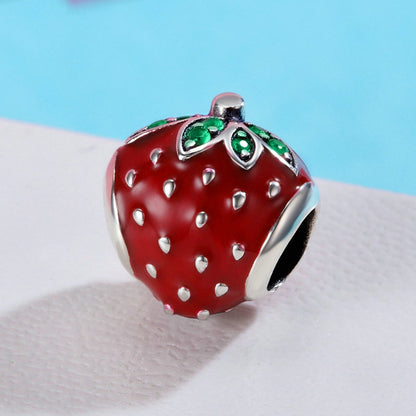 Jorrio Bright Strawberry Fruit Sterling Silver Charm