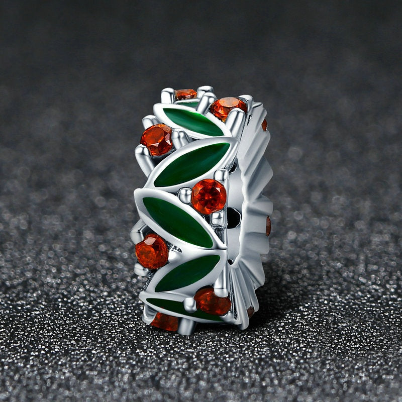 Jorrio Fashion Christmas Leaf Sterling Silver Charm