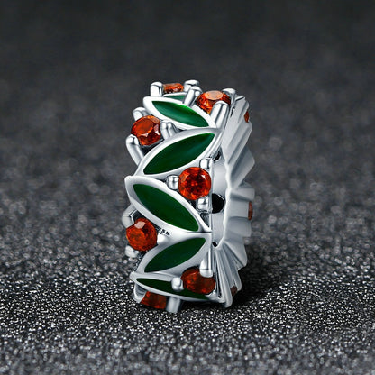 Jorrio Fashion Christmas Leaf Sterling Silver Charm