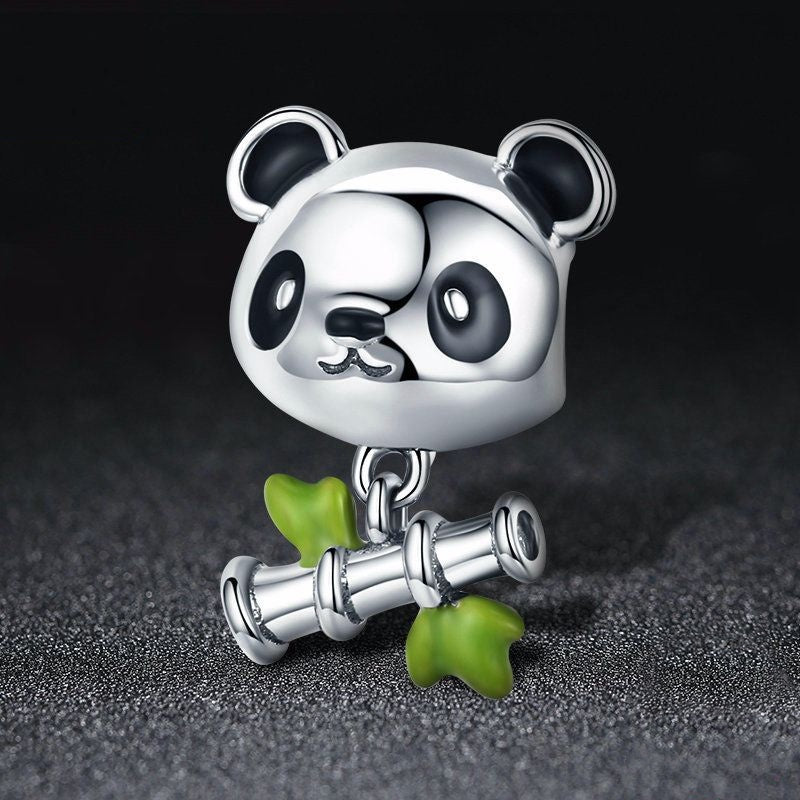 Jorrio Cute Animal Bamboo Panda Sterling Silver Charm