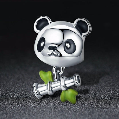 Jorrio Cute Animal Bamboo Panda Sterling Silver Charm