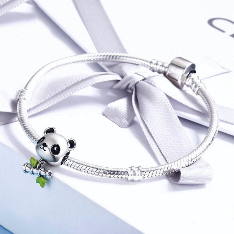 Jorrio Cute Animal Bamboo Panda Sterling Silver Charm