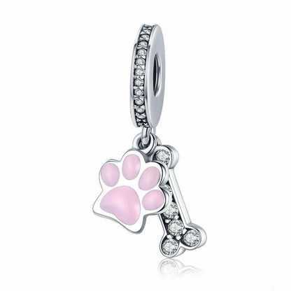 Jorrio Animal Paw Print Bone Sterling Silver Charm