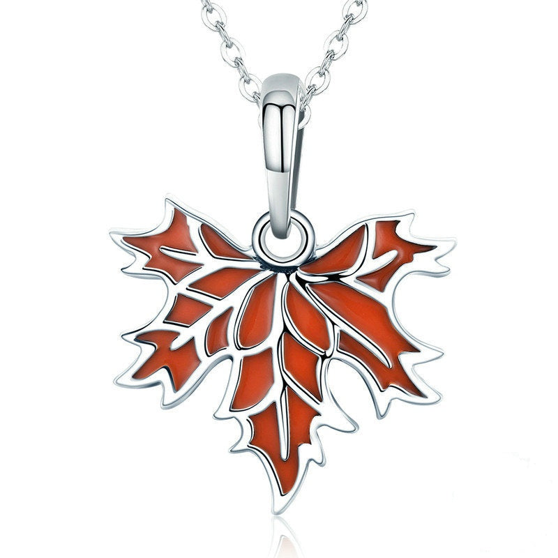 Jorrio Vintage Autumn Maple Leaf Sterling Silver Charm