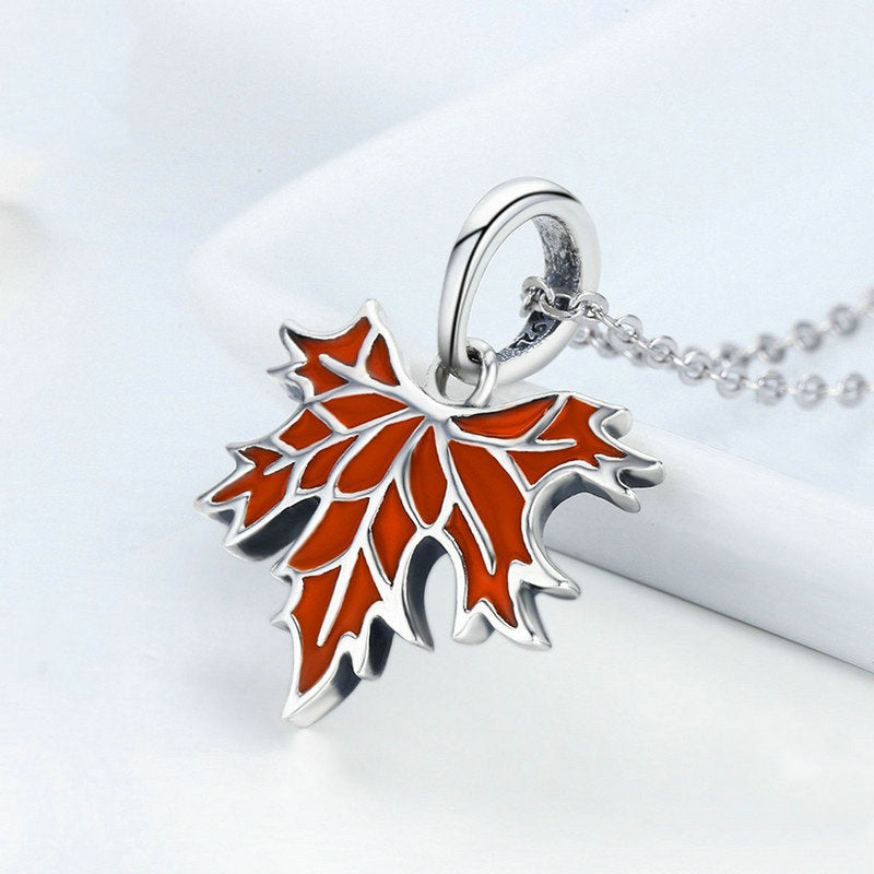 Jorrio Vintage Autumn Maple Leaf Sterling Silver Charm