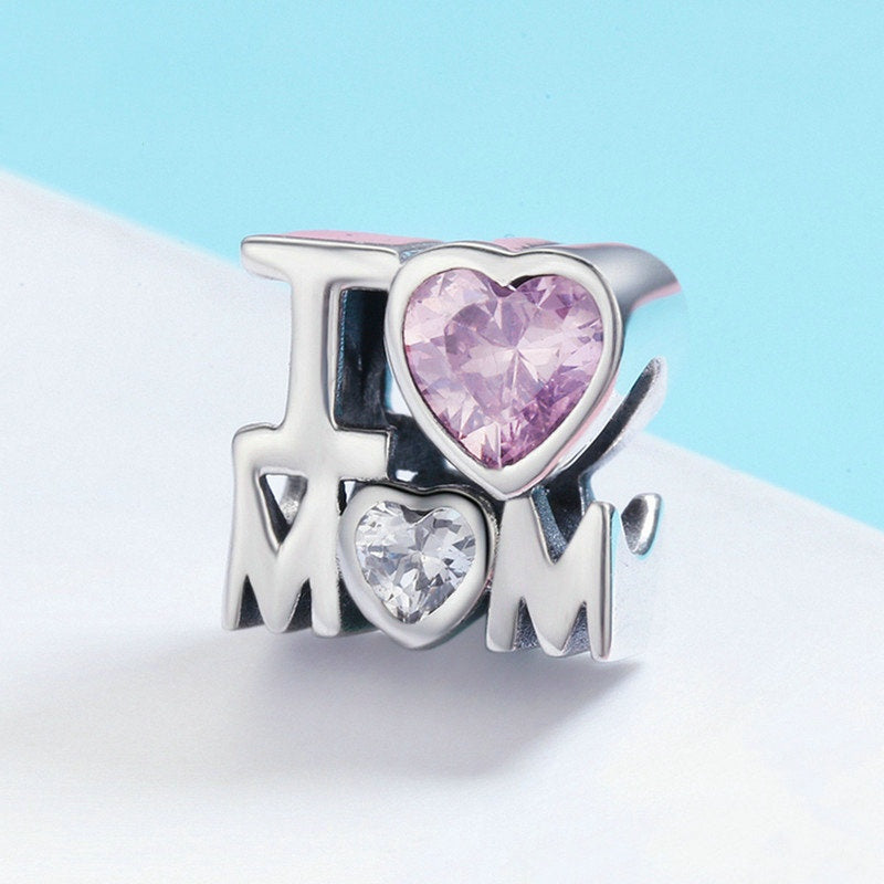 Jorrio I Love Mom Alphabet Sterling Silver Charm