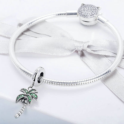 Jorrio Tropical Plant Coconut Tree Sterling Silver Charm