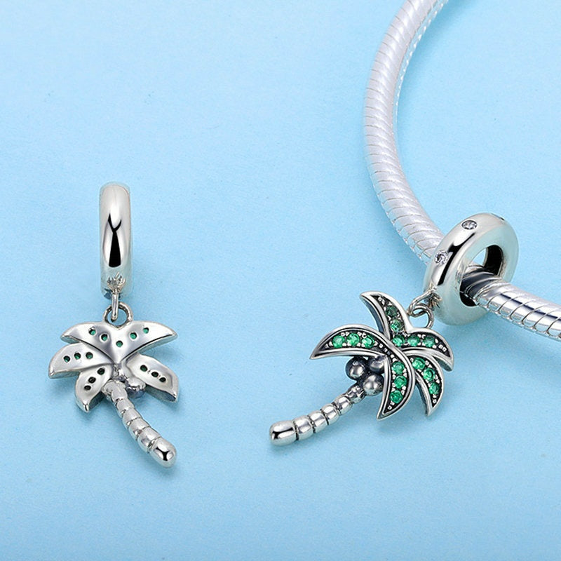 Jorrio Tropical Plant Coconut Tree Sterling Silver Charm