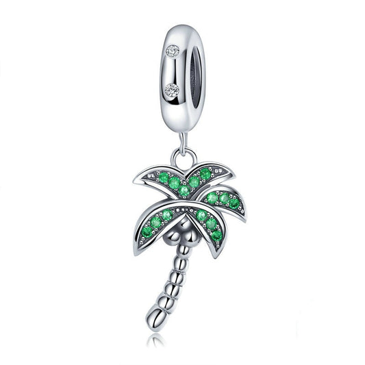 Jorrio Tropical Plant Coconut Tree Sterling Silver Charm