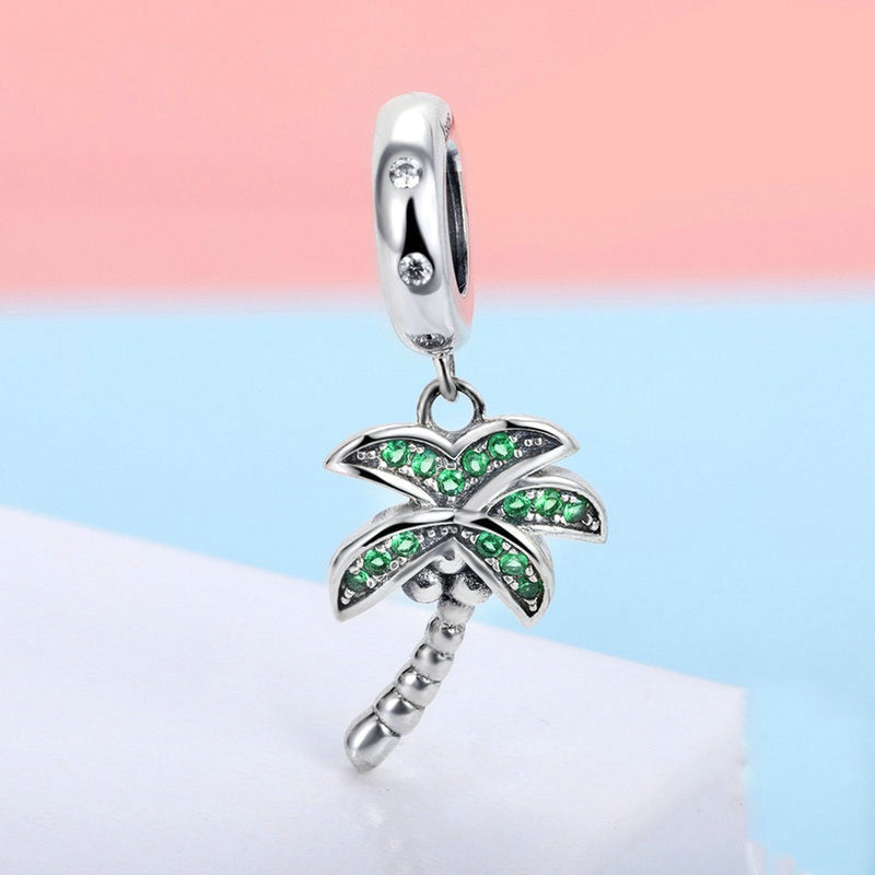 Jorrio Tropical Plant Coconut Tree Sterling Silver Charm