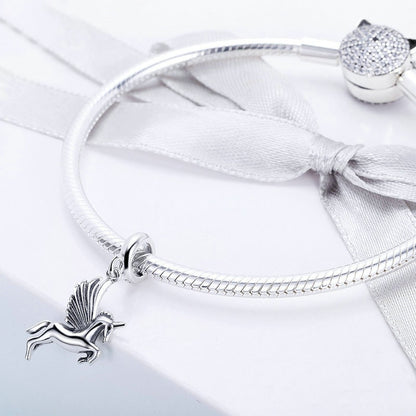 Jorrio Simple Flying Unicorn Sterling Silver Charm