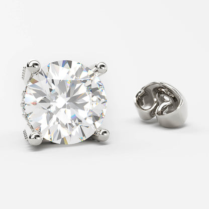 Jorrio Classic 2ct Round Cut Sterling Silver Stud Earrings