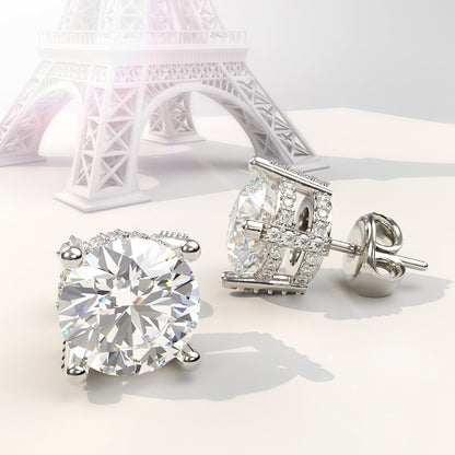 Jorrio Classic 2ct round cut Sterling Silver Stud Earrings