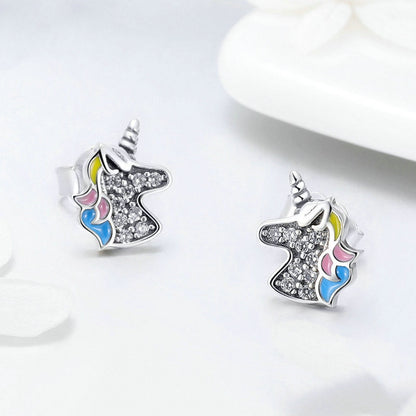 Jorrio Fashion Unicorn Sterling Silver Earrings