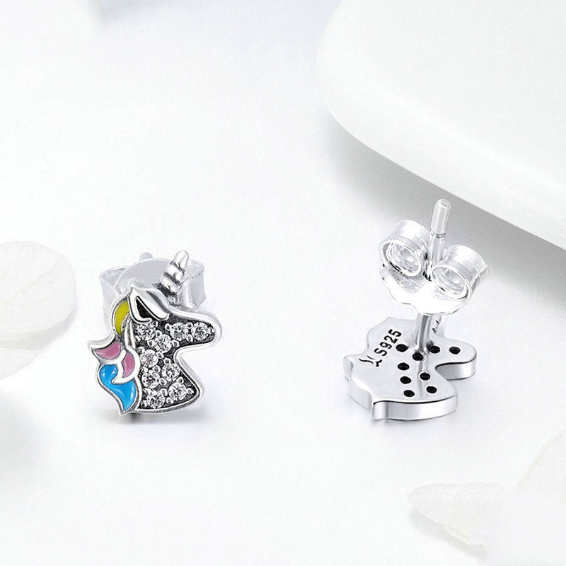 Jorrio Fashion Unicorn Sterling Silver Earrings