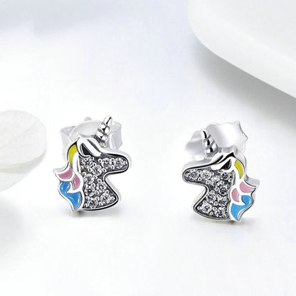 Jorrio Fashion Unicorn Sterling Silver Earrings