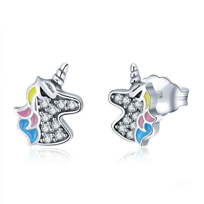 Jorrio Fashion Unicorn Sterling Silver Earrings