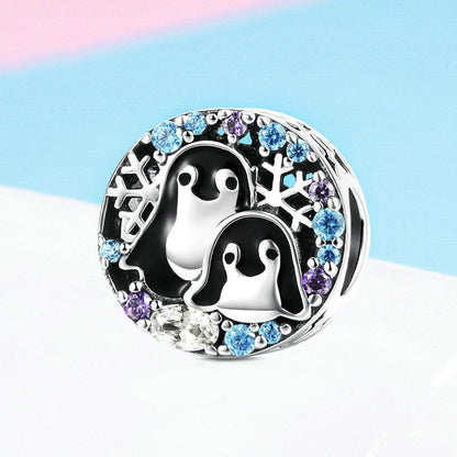 Jorrio Animal Winter Penguin House Sterling Silver Charm