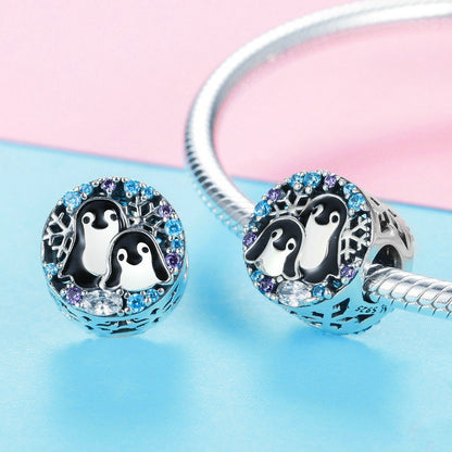 Jorrio Animal Winter Penguin House Sterling Silver Charm