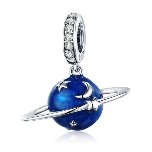 Jorrio Cosmic Blue Planet Sterling Silver Charm