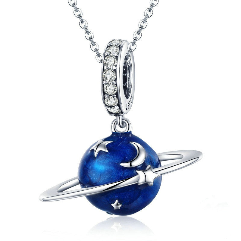 Jorrio Cosmic Blue Planet Sterling Silver Charm