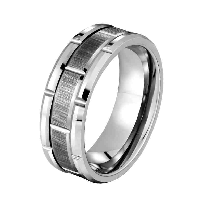 Jorrio handmade gold simple style trendy tungsten steel wedding men's band