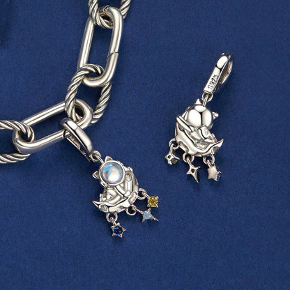Jorrio Star Moon Astronaut Sterling Silver Charm