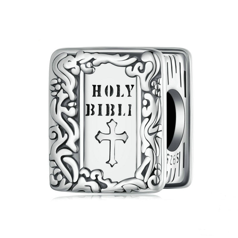 Jorrio Vintage Book Cross Sterling Silver Charm