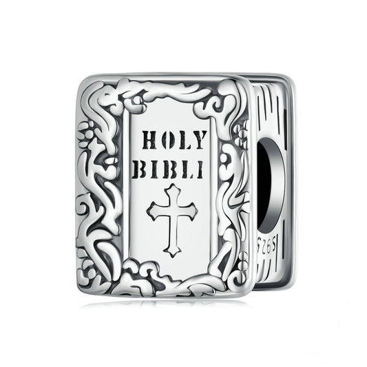 Jorrio Vintage Book Cross Sterling Silver Charm