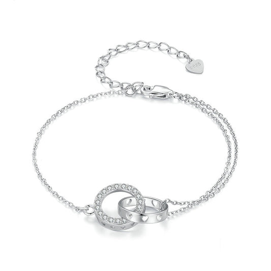 Jorrio Classic Double Loop Sterling Silver Bracelet