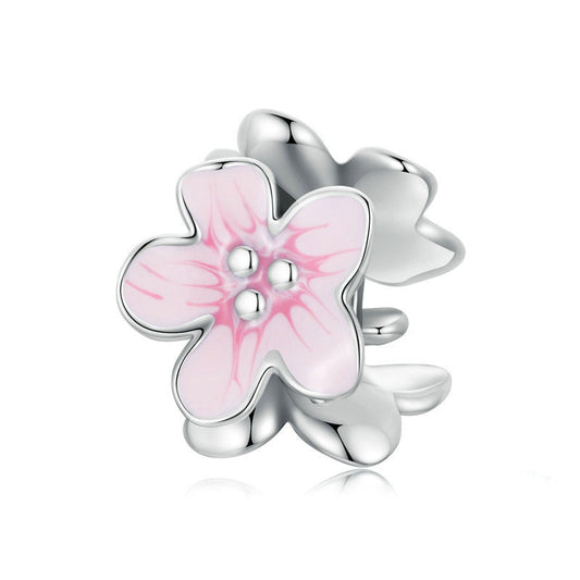 Jorrio Cute Sweet Pink Flower Sterling Silver Charm