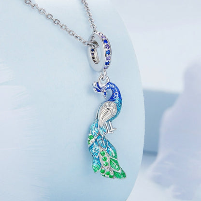 Jorrio Gradient Peacock Animal Sterling Silver Charm