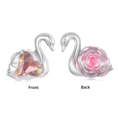 Jorrio Romantic Dreamy Elegant Swan Animal Sterling Silver Charm