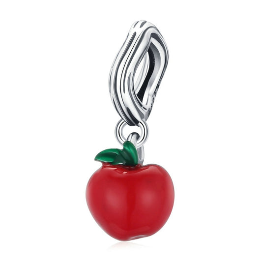 Jorrio Fashion Vintage Fruit Red Apple Sterling Silver Charm