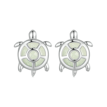 Jorrio Cute Little Turtle Glow Turtle Sterling Silver Earrings