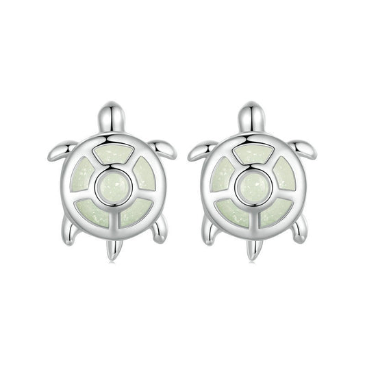 Jorrio Cute Little Turtle Glow Turtle Sterling Silver Earrings