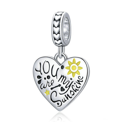 Jorrio You Are My Sunshine Engraved Love Sterling Silver Charm