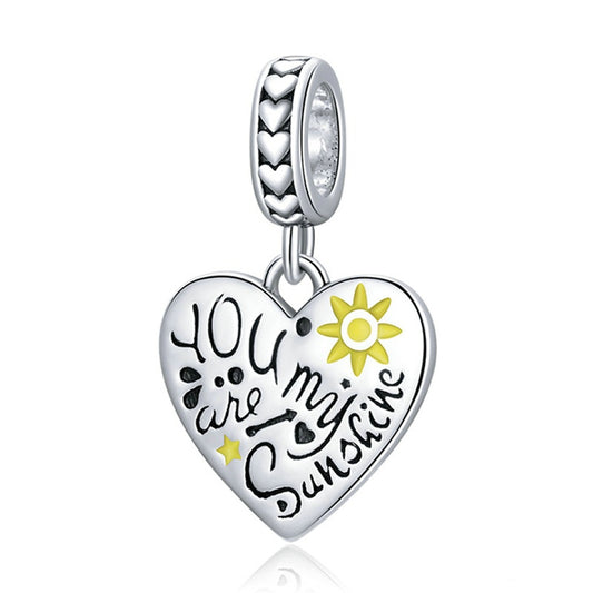 Jorrio You Are My Sunshine Engraved Love Sterling Silver Charm