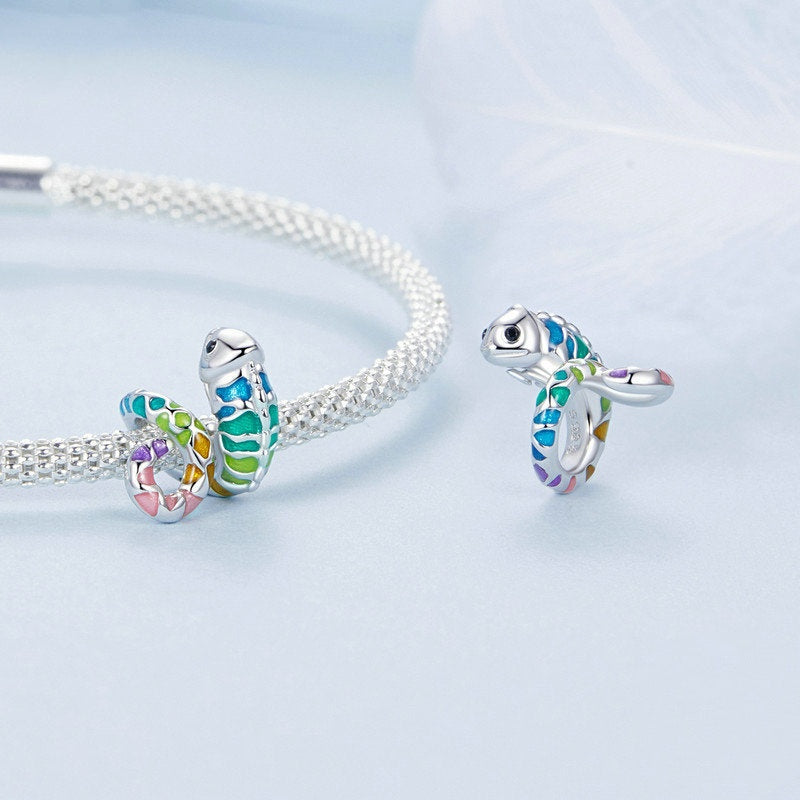 Jorrio Colorful Animal Chameleon Sterling Silver Charm