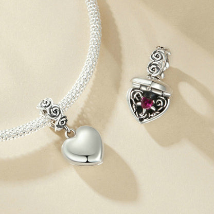 Jorrio Romantic Rose Proposal Box Sterling Silver Charm
