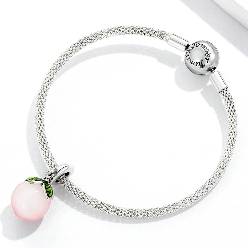 Jorrio Pink Peach Fruit Sterling Silver Charm