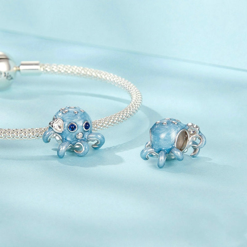 Jorrio Cute Playful Ocean Octopus Sterling Silver Charm