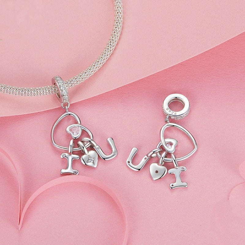 Jorrio Valentine's Day Romantic Heart I Love You Sterling Silver Charm