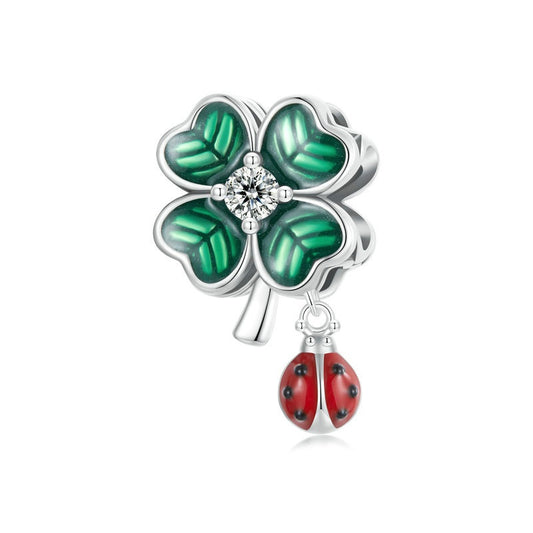 Jorrio Ladybird Lucky Clover Sterling Silver Charm