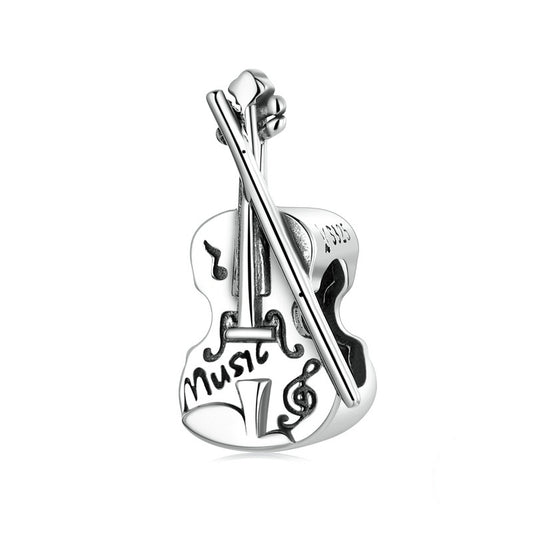 Jorrio Elegant Vintage Violin Sterling Silver Charm