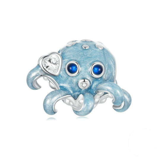 Jorrio Cute Playful Ocean Octopus Sterling Silver Charm