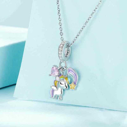 Jorrio handmade rainbow unicorn sterling silver charms