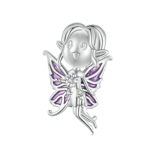 Jorrio Cute Sweet Girl Butterfly Genie Sterling Silver Charm