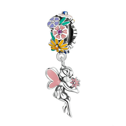 Jorrio Butterfly Flower Fairy Sterling Silver Charm