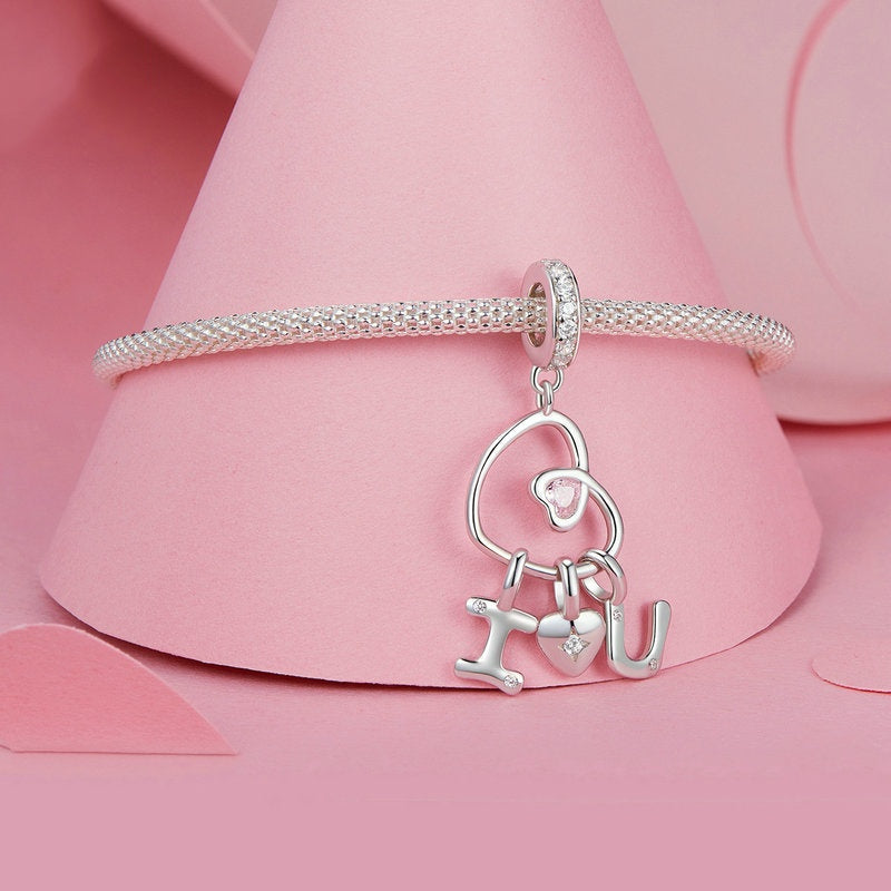 Jorrio Valentine's Day Romantic Heart I Love You Sterling Silver Charm